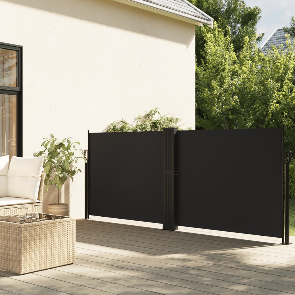 Pare-brise Vidaxl extensible 120x600 cm noir