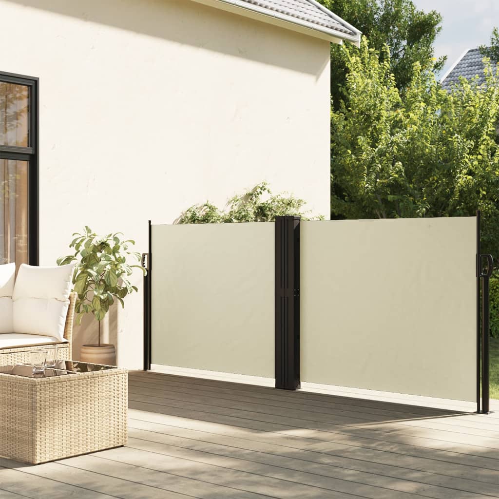 Pare-brise Vidaxl extensible 120x600 cm crème