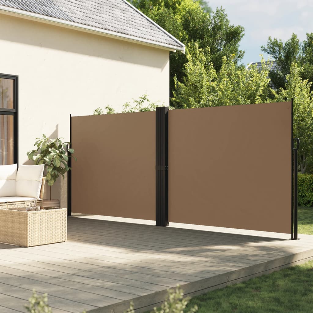 Pare-brise vidaxl extensible 160x600 cm taupe