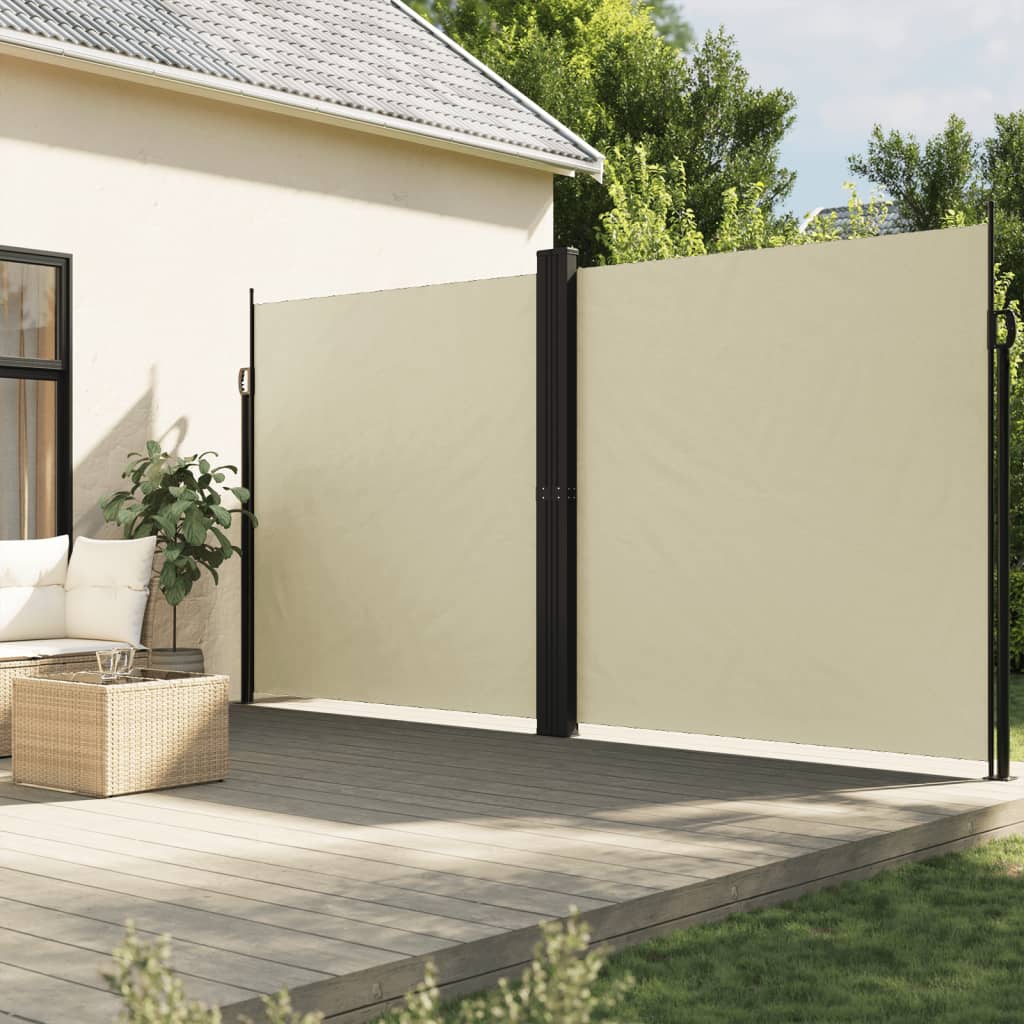 Vidaxl Windshield utvidbar 220x600 cm krem ​​-farget