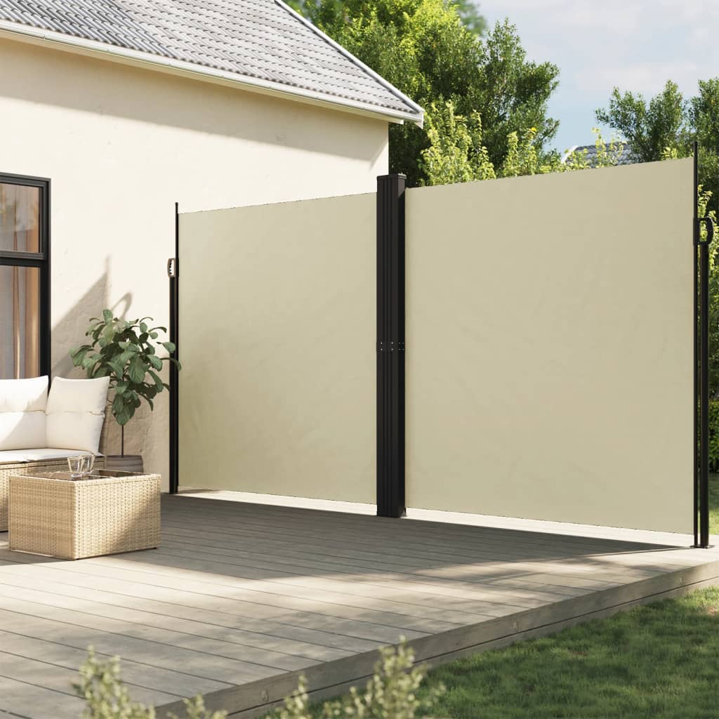 Vidaxx pare-vent extensible 200x1000 cm couleur crème