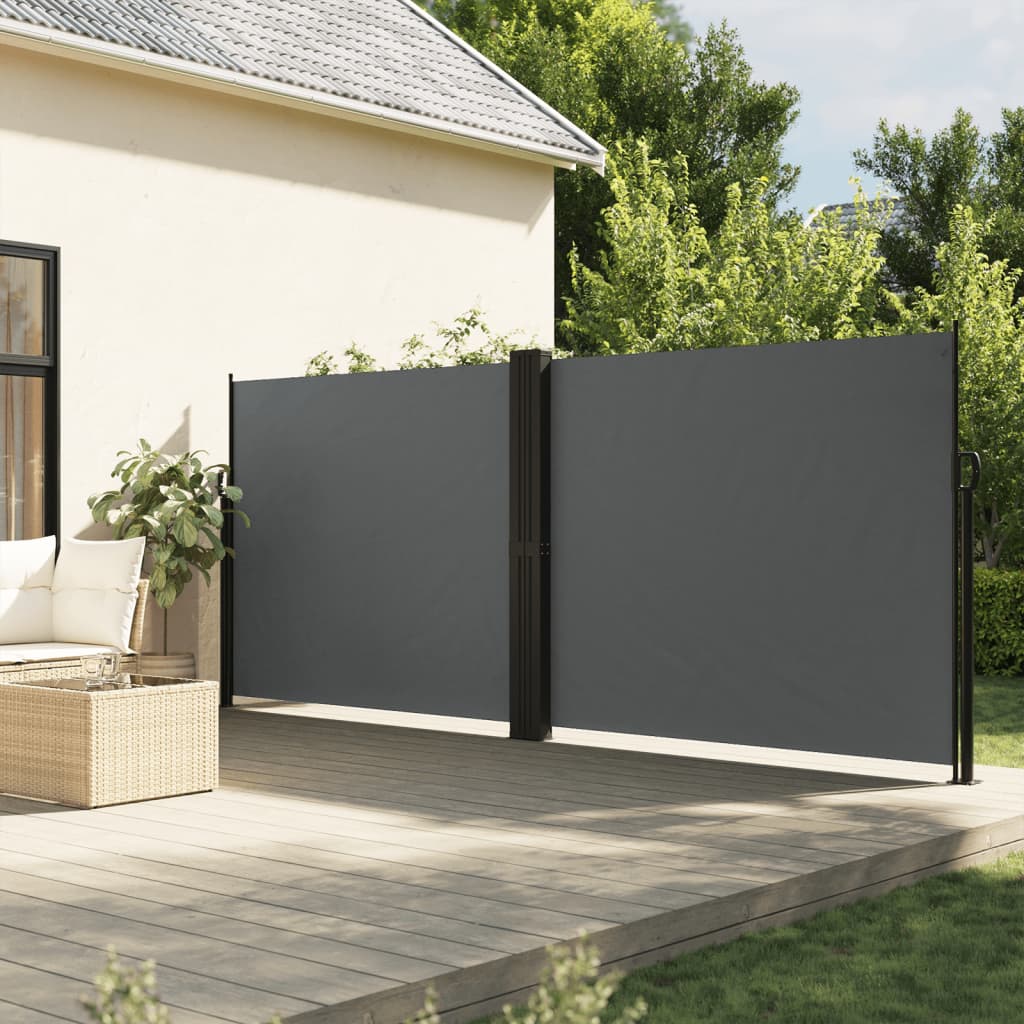 Pare-brise Vidaxl extensible 160x1200 cm anthracite -colored