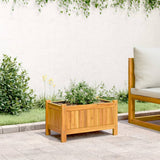 Vidaxx jardinière avec doublure 54x31x30 cm bois d'acacia massif