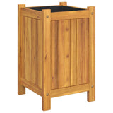 Vidaxx jardinière avec doublure 31x31x50 cm bois d'acacia massif