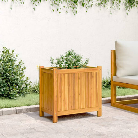 Vidaxx jardinière avec doublure 54x31x50 cm bois d'acacia massif