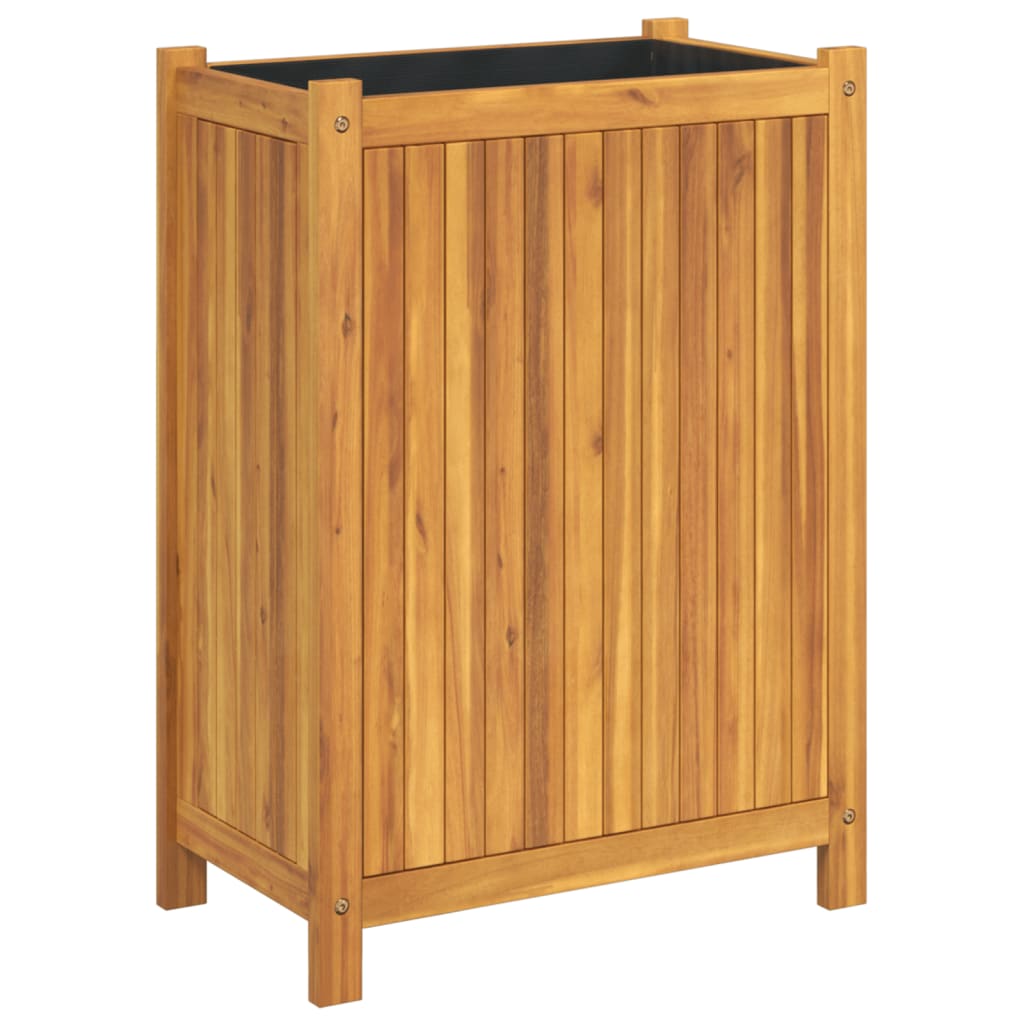 Planteur Vidaxl avec doublure 54x31x75 cm en bois d'acacia solide