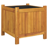 Vidaxx jardinière avec doublure 42x42x40 cm bois d'acacia massif
