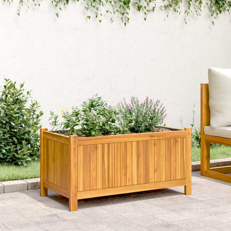 Vidaxx jardinière avec doublure 80x42x40 cm bois d'acacia massif