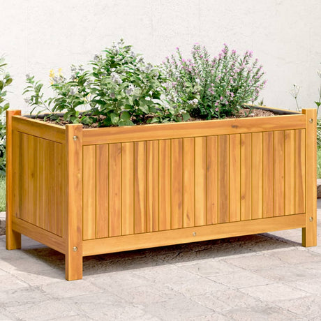 Vidaxx jardinière avec doublure 80x42x40 cm bois d'acacia massif