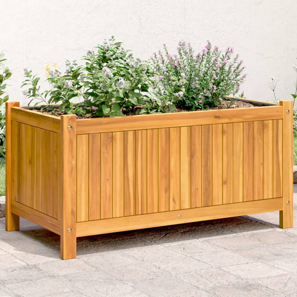 VidaXL Planter with lining 80x42x40 cm Solid Acaciahout