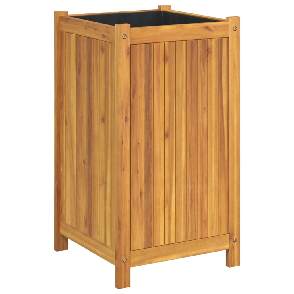Vidaxx jardinière avec doublure 42x42x75 cm bois d'acacia massif