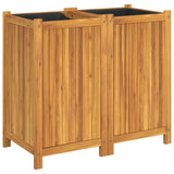 VidaXL Planter with lining 84x42x75 cm solid acacia wood