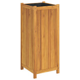Vidaxx jardinière avec doublure 42x42x100 cm bois d'acacia massif