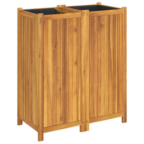 Vidaxx jardinière avec doublure 84x42x100 cm bois d'acacia massif