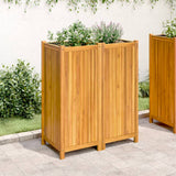 Vidaxx jardinière avec doublure 84x42x100 cm bois d'acacia massif
