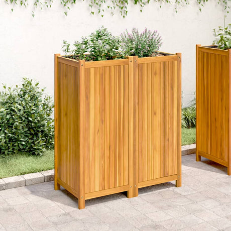 Vidaxx jardinière avec doublure 84x42x100 cm bois d'acacia massif