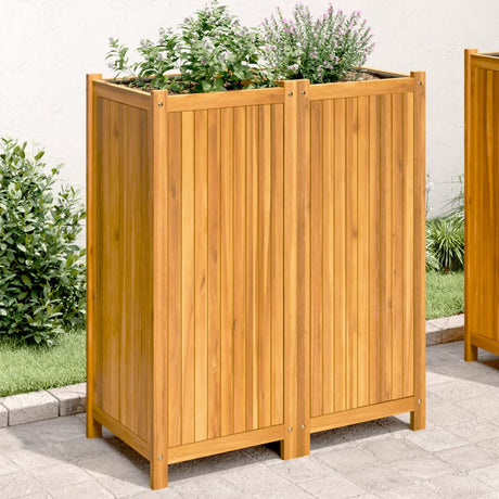 Vidaxx jardinière avec doublure 84x42x100 cm bois d'acacia massif
