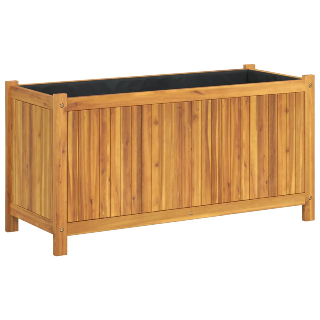 Vidaxx jardinière avec doublure 99,5x38x50 cm bois d'acacia massif