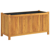 Vidaxx jardinière avec doublure 99,5x38x50 cm bois d'acacia massif