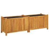Vidaxx jardinière avec doublure 153x38,5x50 cm bois d'acacia massif