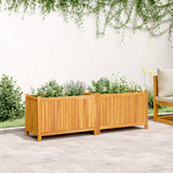 Vidaxl plantenbak met voering 153x38,5x50 cm massief acaciahout