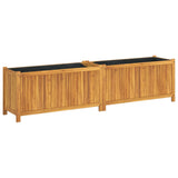Vidaxx jardinière avec doublure 199x38,5x50 cm bois d'acacia massif