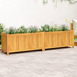Vidaxx jardinière avec doublure 199x38,5x50 cm bois d'acacia massif