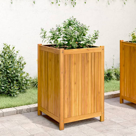 Vidaxx jardinière avec doublure 50x50x75 cm bois d'acacia massif
