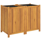 Vidaxx jardinière avec doublure 100x50x75 cm bois d'acacia massif