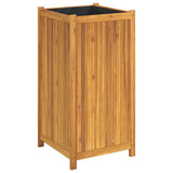 Vidaxx jardinière avec doublure 50x50x100 cm bois d'acacia massif