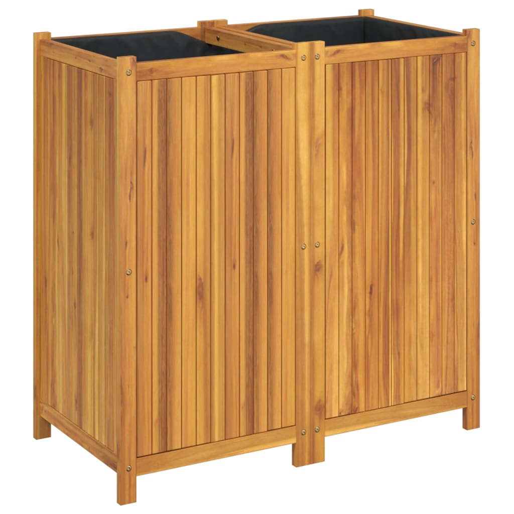 Vidaxl Planter med foder 100x50x100 cm Solid Acaciahout