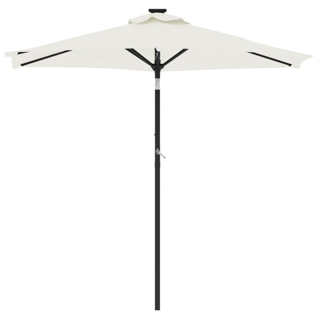 Parasol VidaXL avec mât en acier 225x225x212 cm blanc