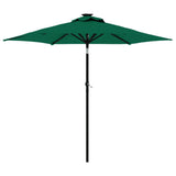 Vidaxl parasol met stalen paal 225x225x212 cm groen