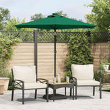 Vidaxl Parasol con polo in acciaio 225x225x212 cm verde