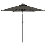 Parasol Vidaxl con poste de acero 225x225x2121 cm de antracita