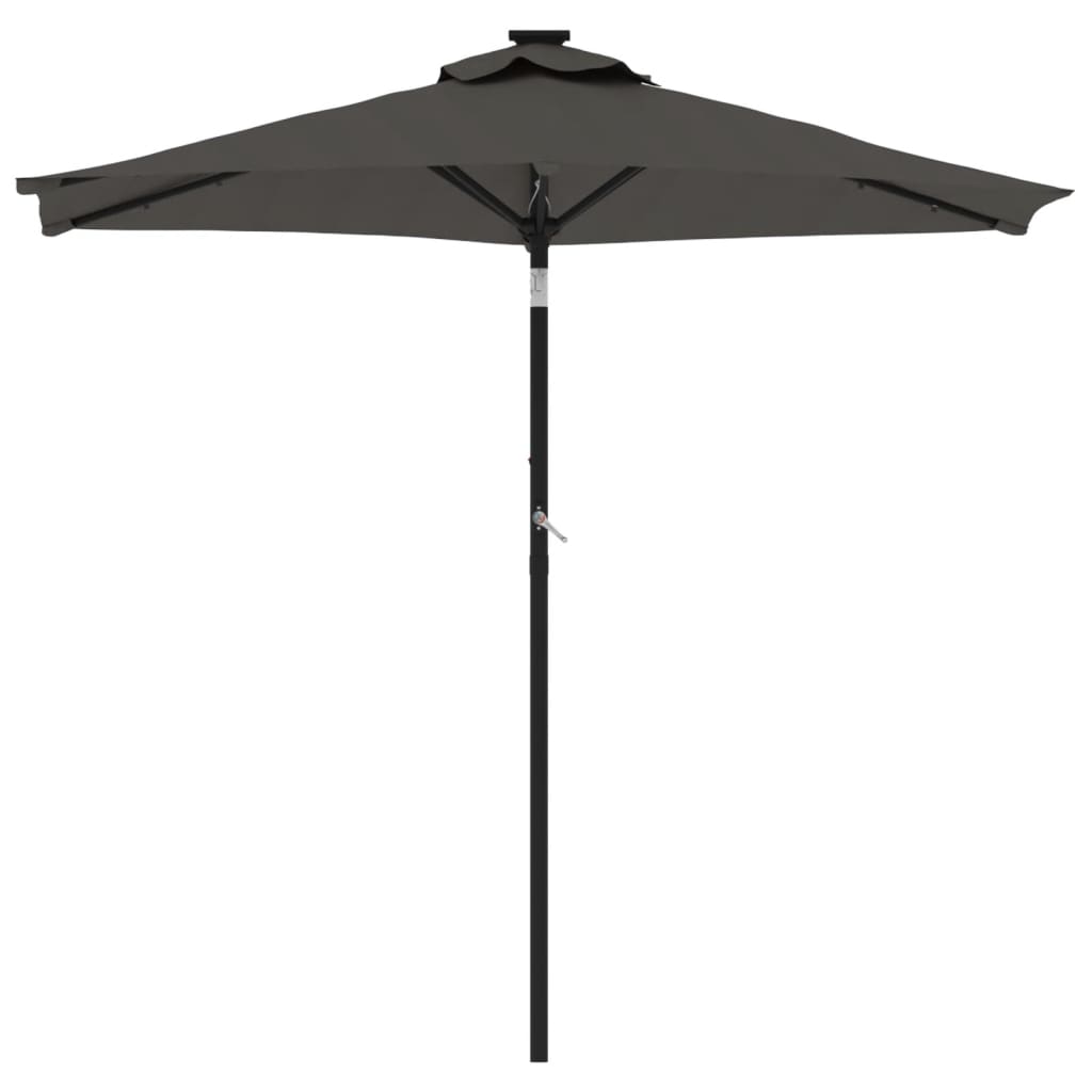 VIDAXL Parasol z jeklenim drogom 225x225x2121 cm antracit -obarvan