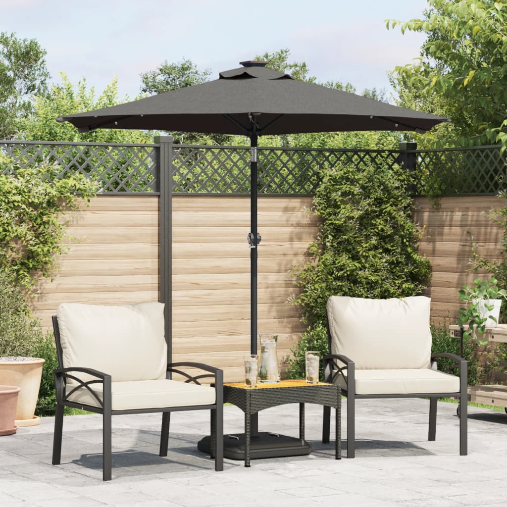 Parasol Vidaxx avec mât en acier 225x225x212 cm anthracite