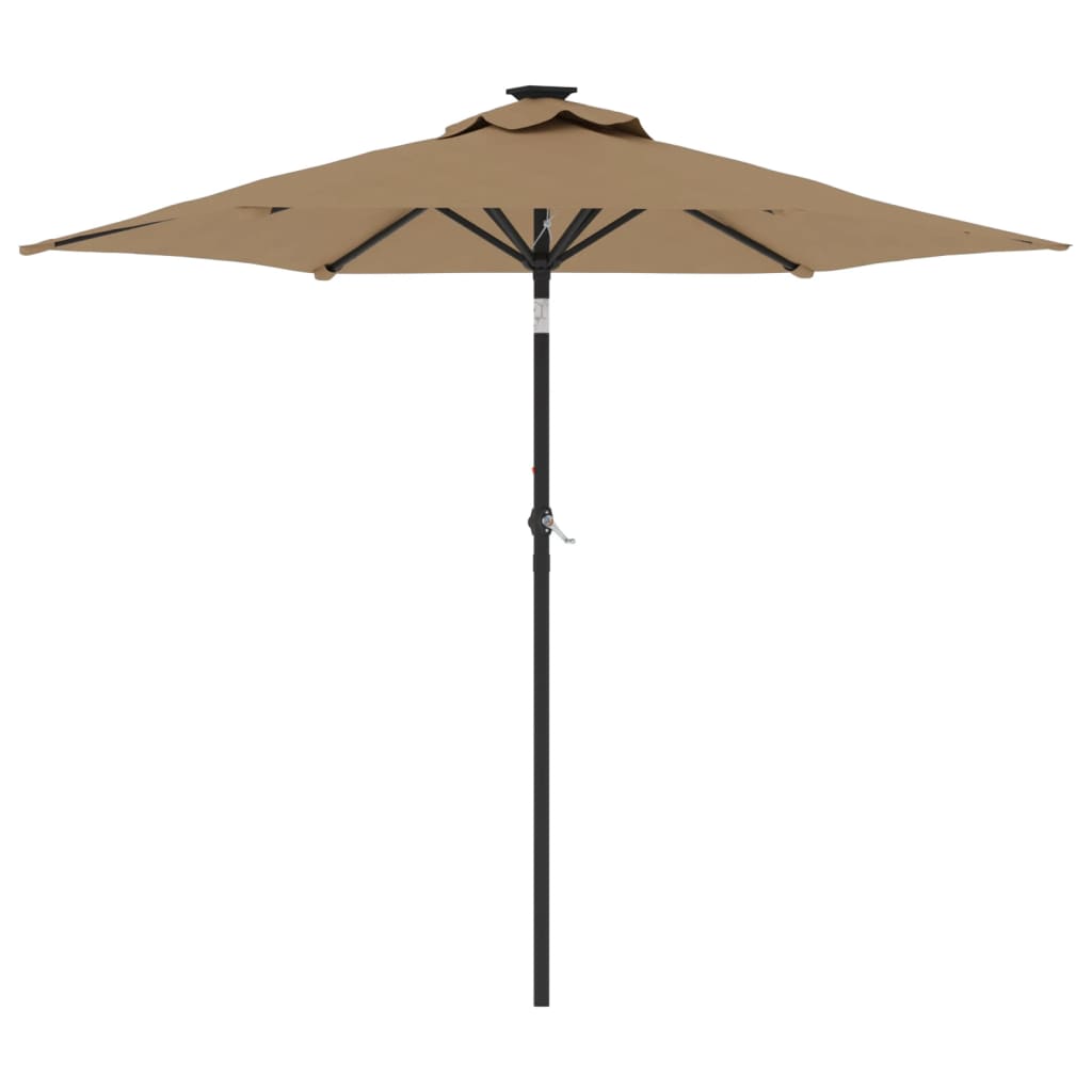 Vidaxl -parasol med stålstang 225x225x212 cm taupe