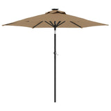 Vidaxl Parasol z jeklenim drogom 225x225x212 cm taupe