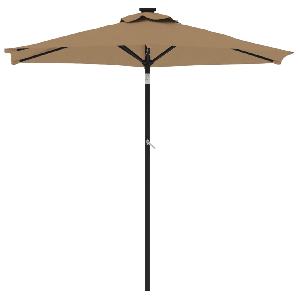 Vidaxl -parasol med stålstang 225x225x212 cm taupe