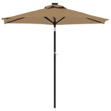 Parasol vidaxl avec poteau en acier 225x225x212 cm taupe