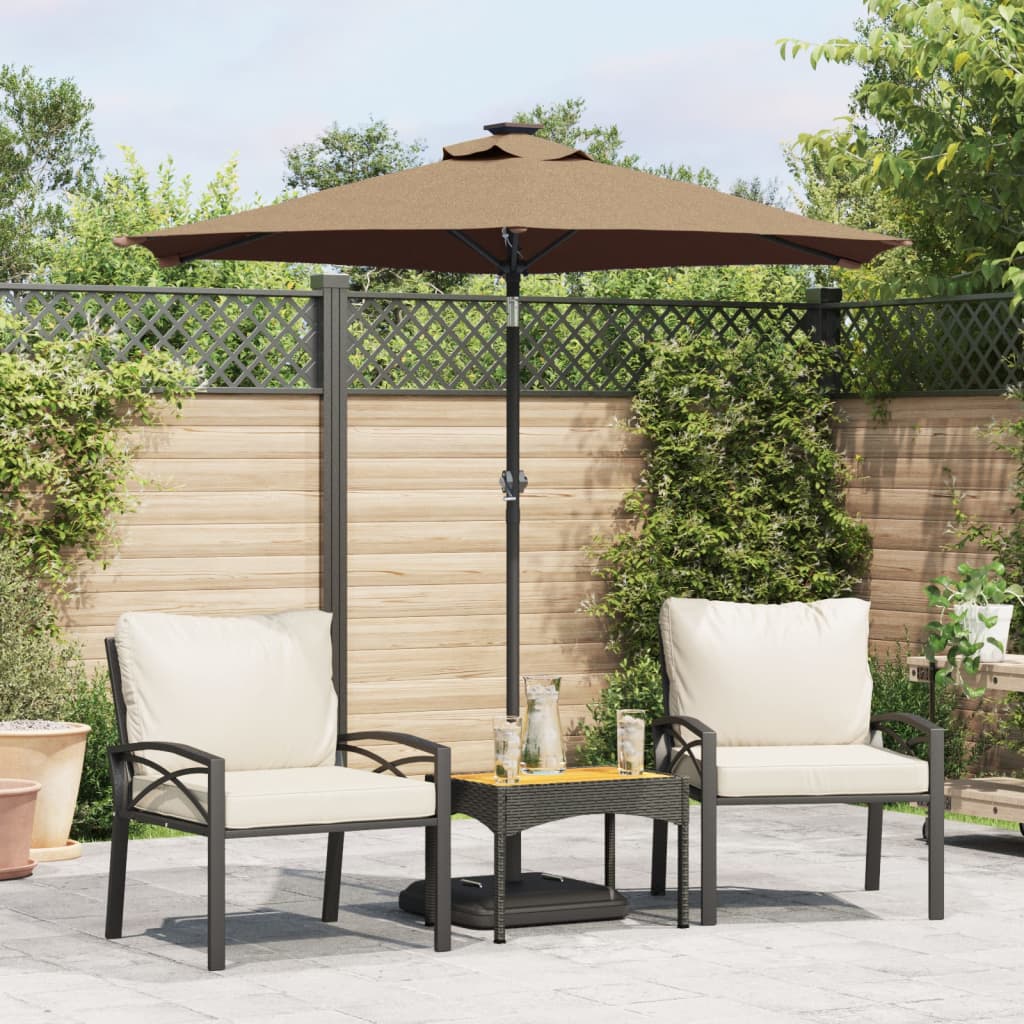 Parasol vidaxl avec poteau en acier 225x225x212 cm taupe