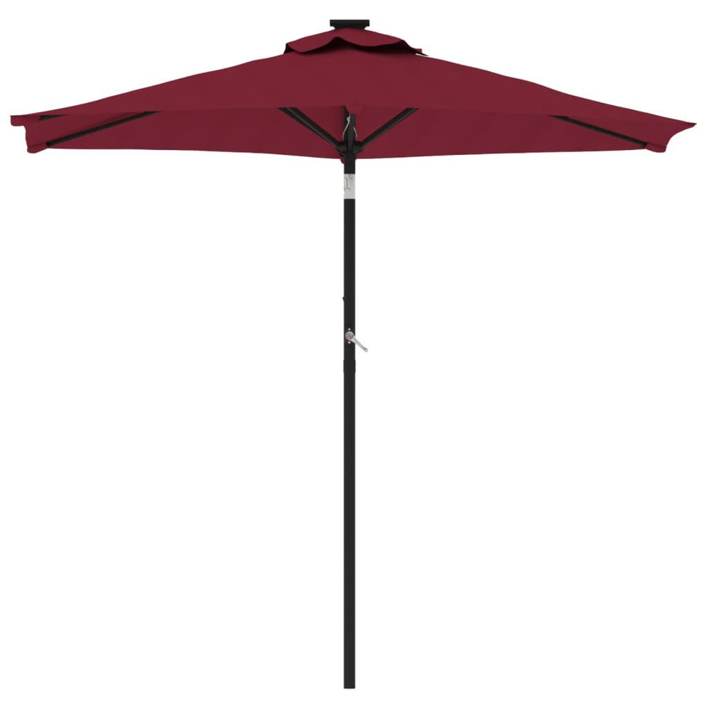 Parasol VidaXL avec mât en acier 225x225x212 cm bordeaux