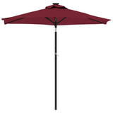 Parasol VidaXL avec mât en acier 225x225x212 cm bordeaux