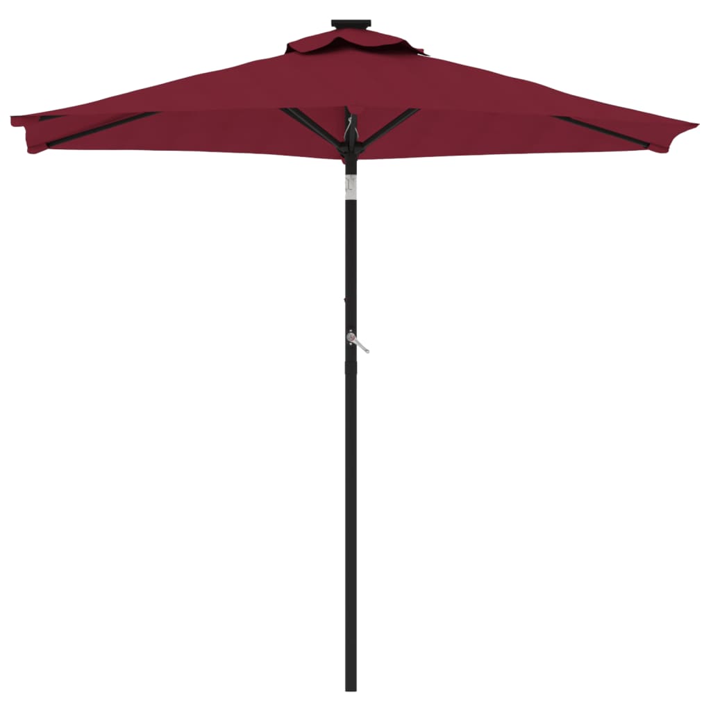 Vidaxl Parasol con polo in acciaio 225x225x212 cm bordeaux rosso