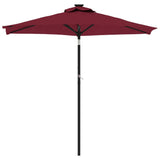 Parasol Vidaxl con poste de acero 225x225x212 cm Burdeos rojo