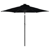 Parasol Vidaxx avec mât en acier 225x225x212 cm noir
