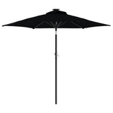 Vidaxl -Parasol mit Stahlpol 225x225x212 cm Schwarz