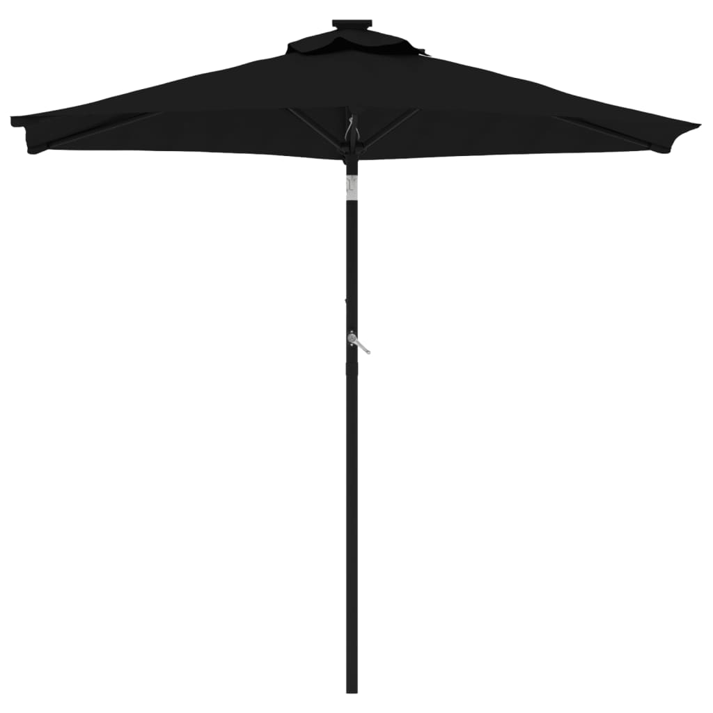 Vidaxl Parasol z jeklenim drogom 225x225x212 cm črna