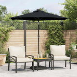Parasol Vidaxx avec mât en acier 225x225x212 cm noir